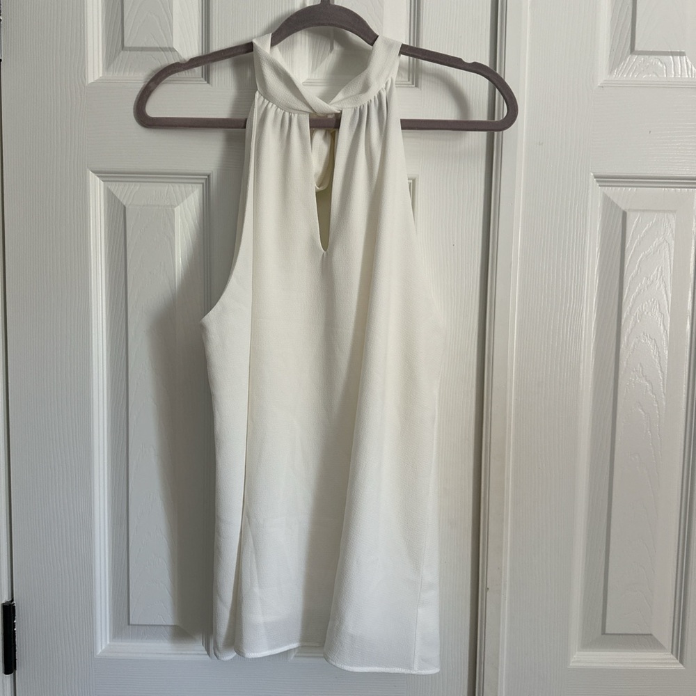 Vici White Halter Neck Keyhole Camisole